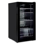°CUBES Getränkekühlschrank BAR 90L, Kühlschrank mit Glastür, mit 4 Ablagen  